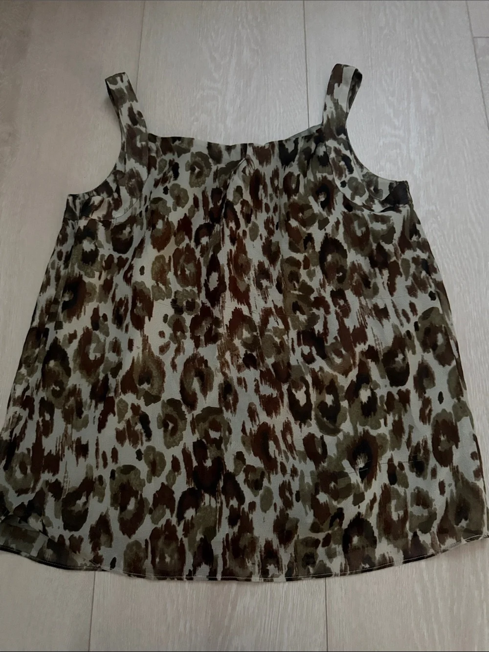 J. Crew Olive and Brown Silk Leopard-Print Camisole
